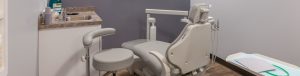 modern dental chair in private treatment room